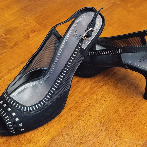 IMPO ~ Sz 10M ~ Mesh and Rhinestone Heels ~ Excellent Condition - Picture 5 of 7